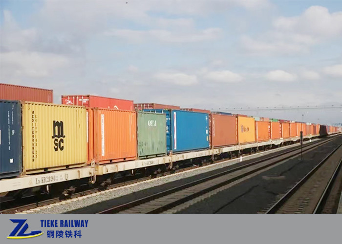 Gerobak Datar Kontainer Pengukur Kereta Api 1000mm Membayar Beban 55 Ton Gerobak Rem Udara AAR