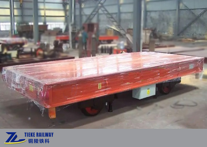 10km / H Remote Control Kereta Api Freight Wagon Cable Powered 20t Load Electric Flat Car