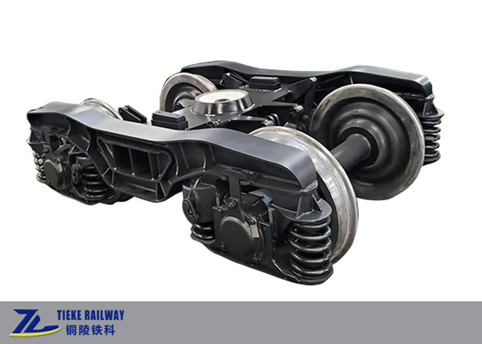Welded Frame Goods Train Bogie Untuk Mobil Truk 4 Gandar 20 Ton Beban Gandar