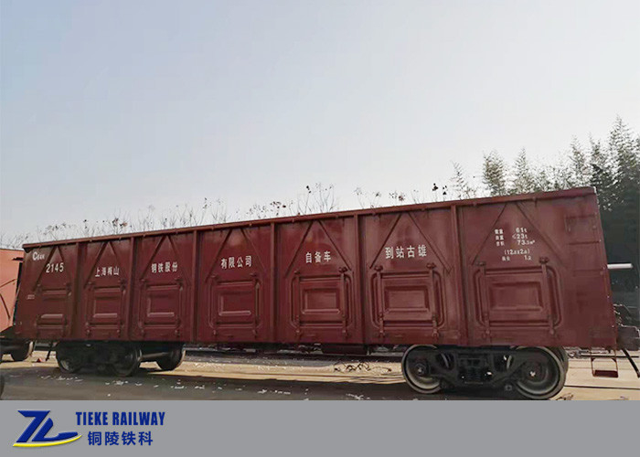 Tieke EN Standard Open Top Train 70t Load Wagons 80km/H Untuk Barang Massal