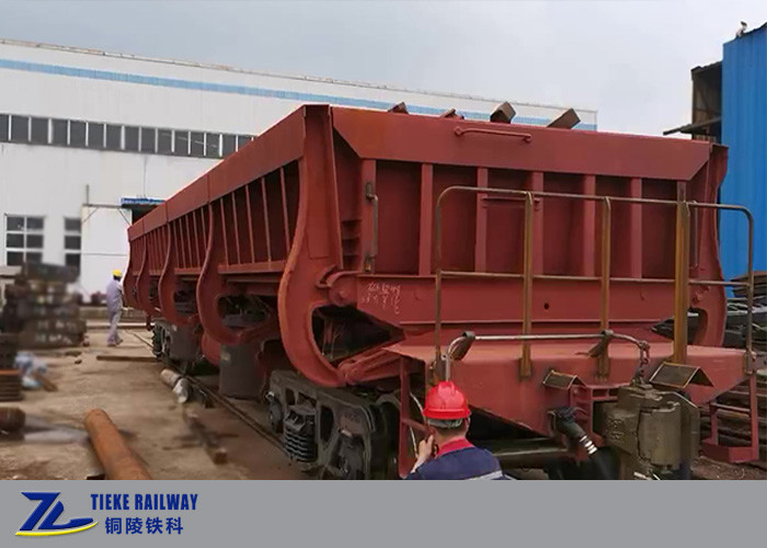50km/h Ballast Steel Slag Side Dump Car Wagon 1435mm Gauge Rapid Tipping Bongkar