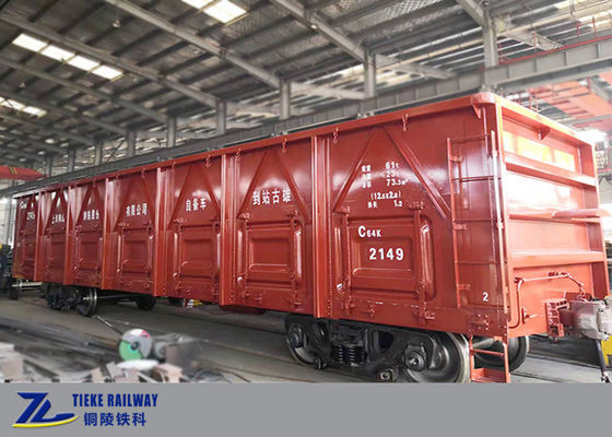 60t Pay Load Railway Open Top Wagon Untuk Barang Biasa Standar UIC
