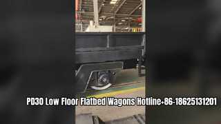 PD30 Gerobak Flatbed Lantai Rendah 30T Gerobak Pemeliharaan Metro/Rel Ringan Beban Berbayar