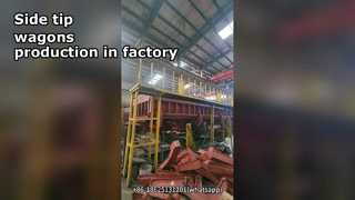 Gerobak Tipping Samping Gerobak Kereta Api Batu Mineral Pemberat Kerikil